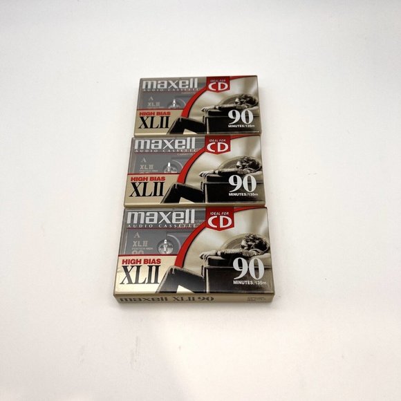 Maxwell Tape Cassette XLII High Bias 90 Minutes Lot Of 3 New - Picture 1 of 2